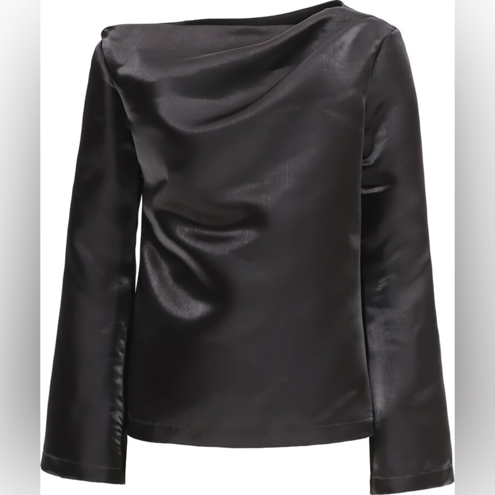 Julia Allert Modern Boat Neck Blouse with Gentle Sheen NWT